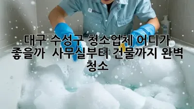 대구 수성구 청소업체, 어디가 좋을까? ✨ 사무실부터 건물까지 완벽 청소!