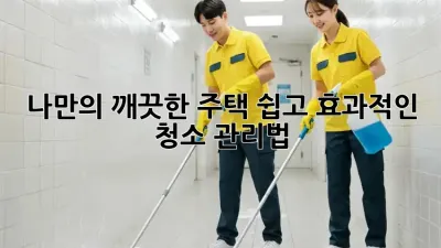 나만의 깨끗한 주택, 쉽고 효과적인 청소 관리법